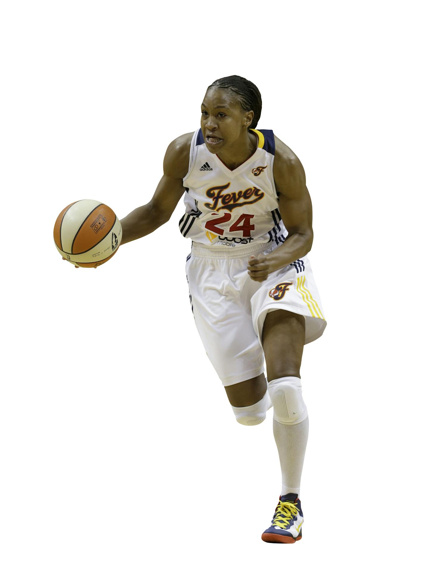 Indiana Fever's Tamika Catchings controls the basketball during the second half of Game 2 of the WNBA basketball Eastern Conference Finals against the Connecticut Sun Monday, Oct. 8, 2012, in Indianapolis. Indiana defeated Connecticut 78-76. (AP Photo/Darron Cummings) ORG XMIT: NAF1