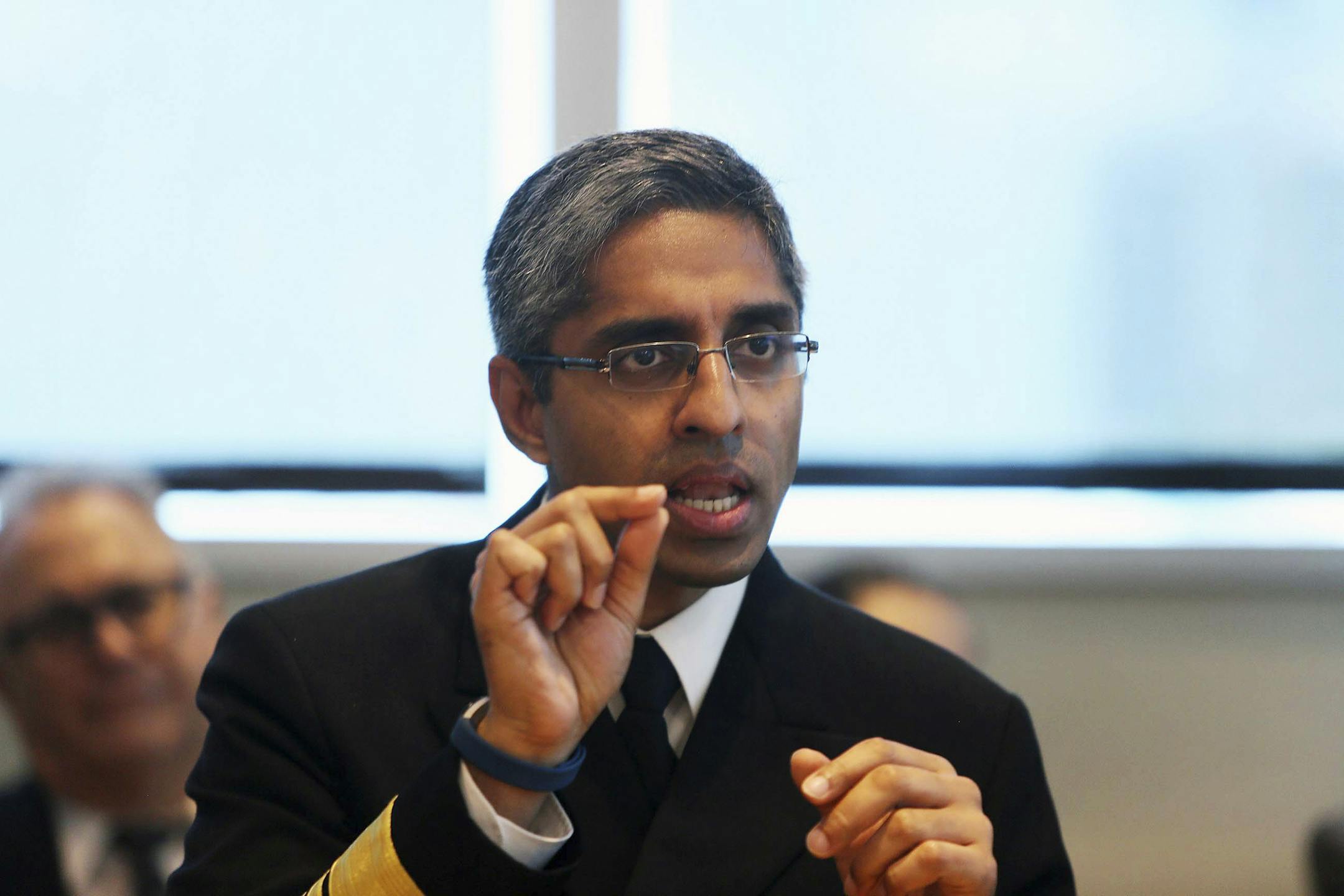 U.S. Surgeon General Vivek H. Murthy, speaks during a press conference at the Borinquen Medial Center in Wynwood, Fla. on Friday, Aug. 12, 2016. (Roberto Koltun/El Nuevo Herald via AP)