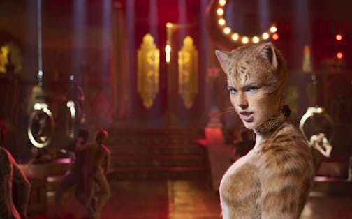 This image released by Universal Pictures shows Taylor Swift as Bombalurina in a scene from "Cats." (Universal Pictures via AP)