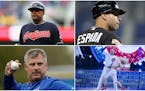 Four of the people who could be candidates to replace Paul Molitor are (clockwise from top left): Cleveland first base coach Sandy Alomar Jr., Houston