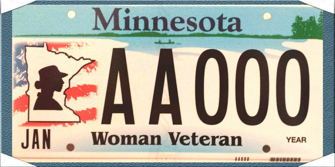 The new Woman Veteran license plates.