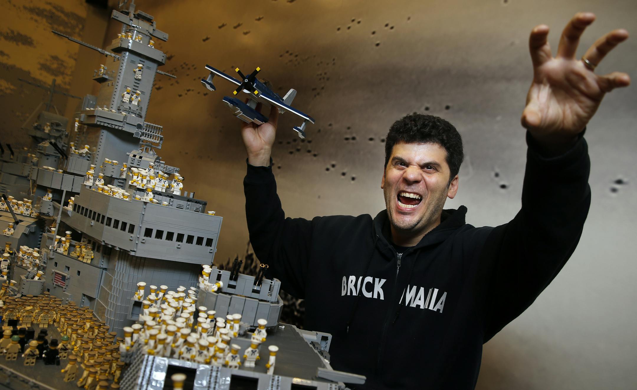 At Brickmania, a replica of the Missouri took more than six months and over half a million Lego pieces for Dan Siskind to nearly complete. He is an ex-punk rocker and record label owner who never stopped playing with Legos and is now the "commander in chief" of a NE Minneapolis-based empire that ships military kits to brickmaniacs around the globe.] Richard Tsong-Taatarii/rtsong-taatarii@startribune.com