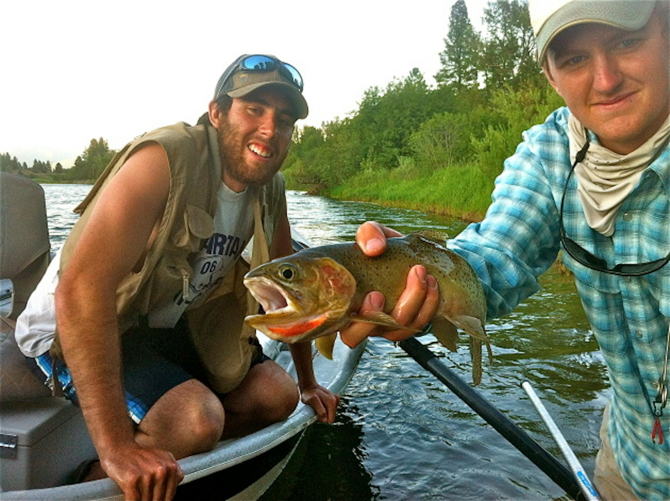 My friend Jordan and I with a Blackfoot Cutthroat