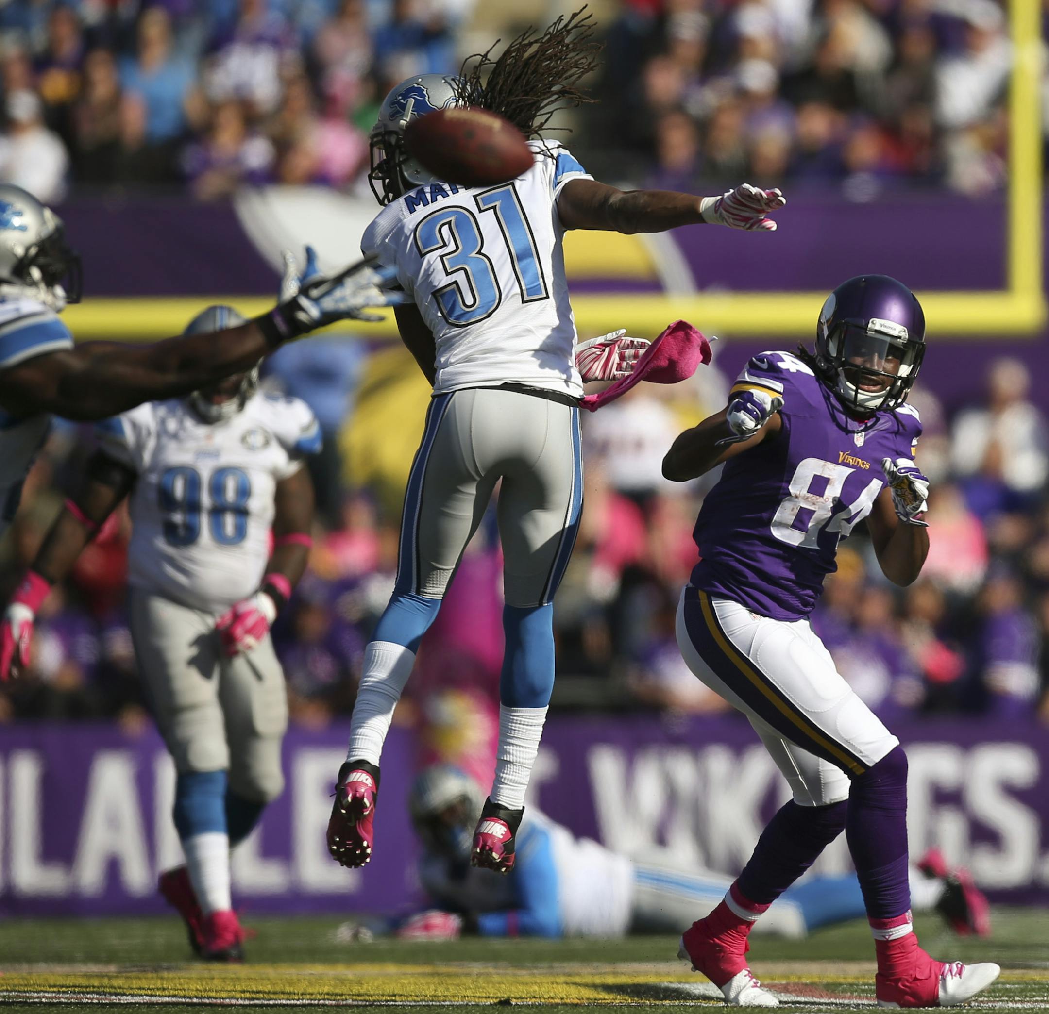 Vikings receiver Cordarrelle Patterson has struggled at times to get free from defenders and run crisp routes.