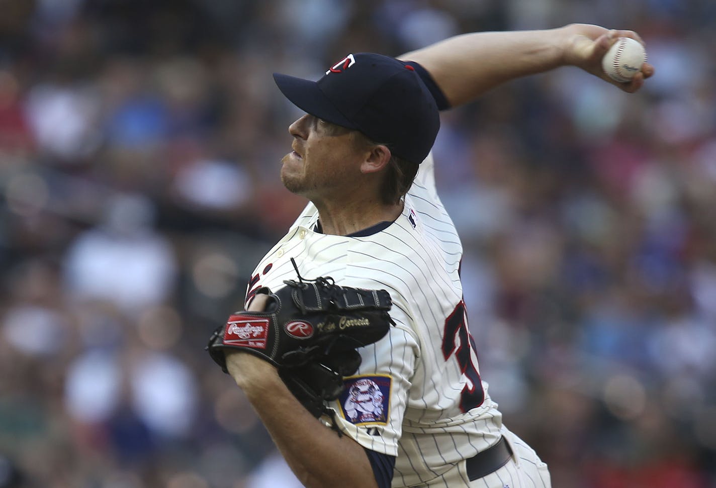 Twins Kevin Correia pitched during the first inning at Target Field in Minneapolis Min., Saturday, July 20, 2013. ] (KYNDELL HARKNESS/STAR TRIBUNE) kyndell.harkness@startribune.com