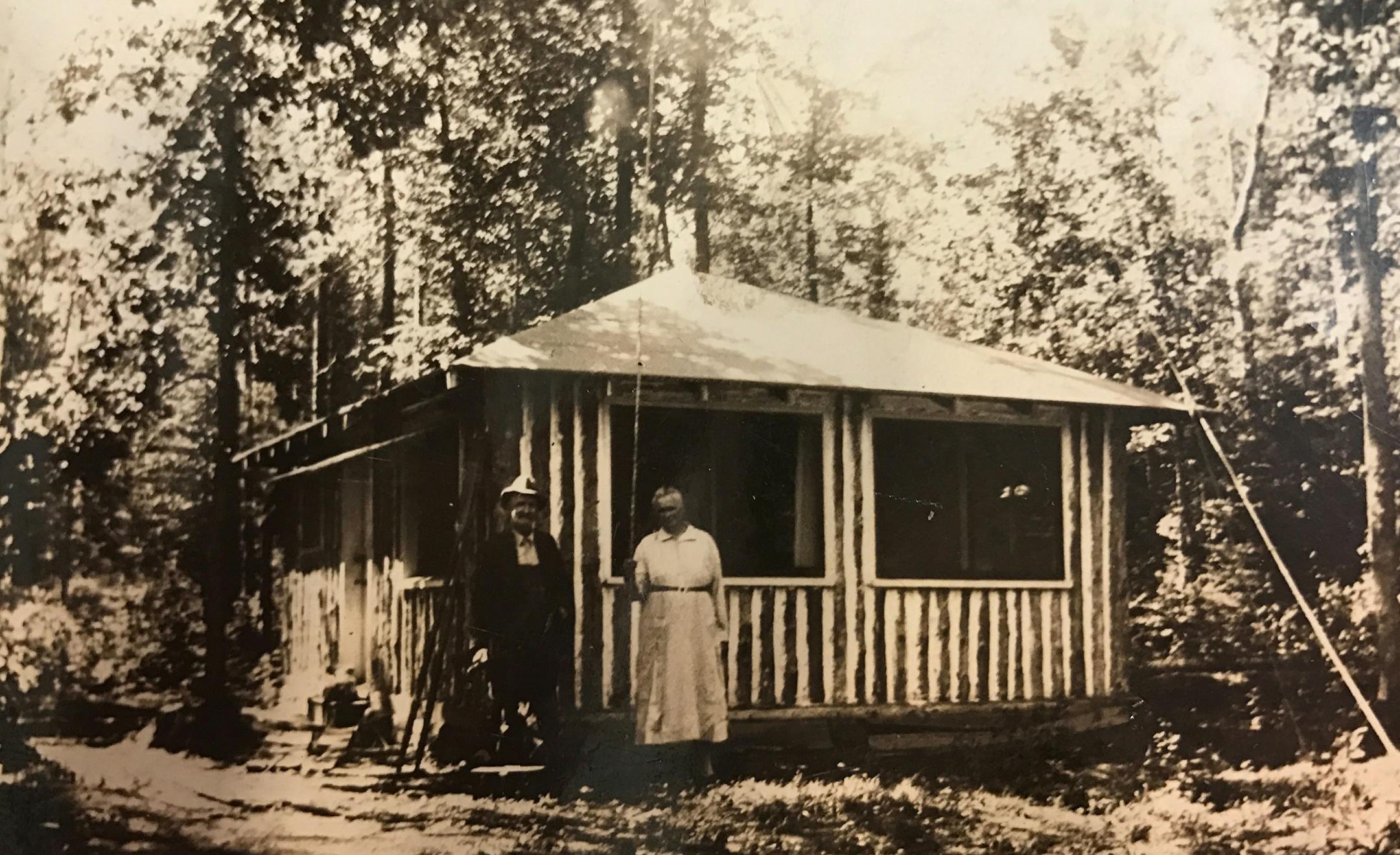 Great-grandparents at at the Tulaby Lake cabin.
