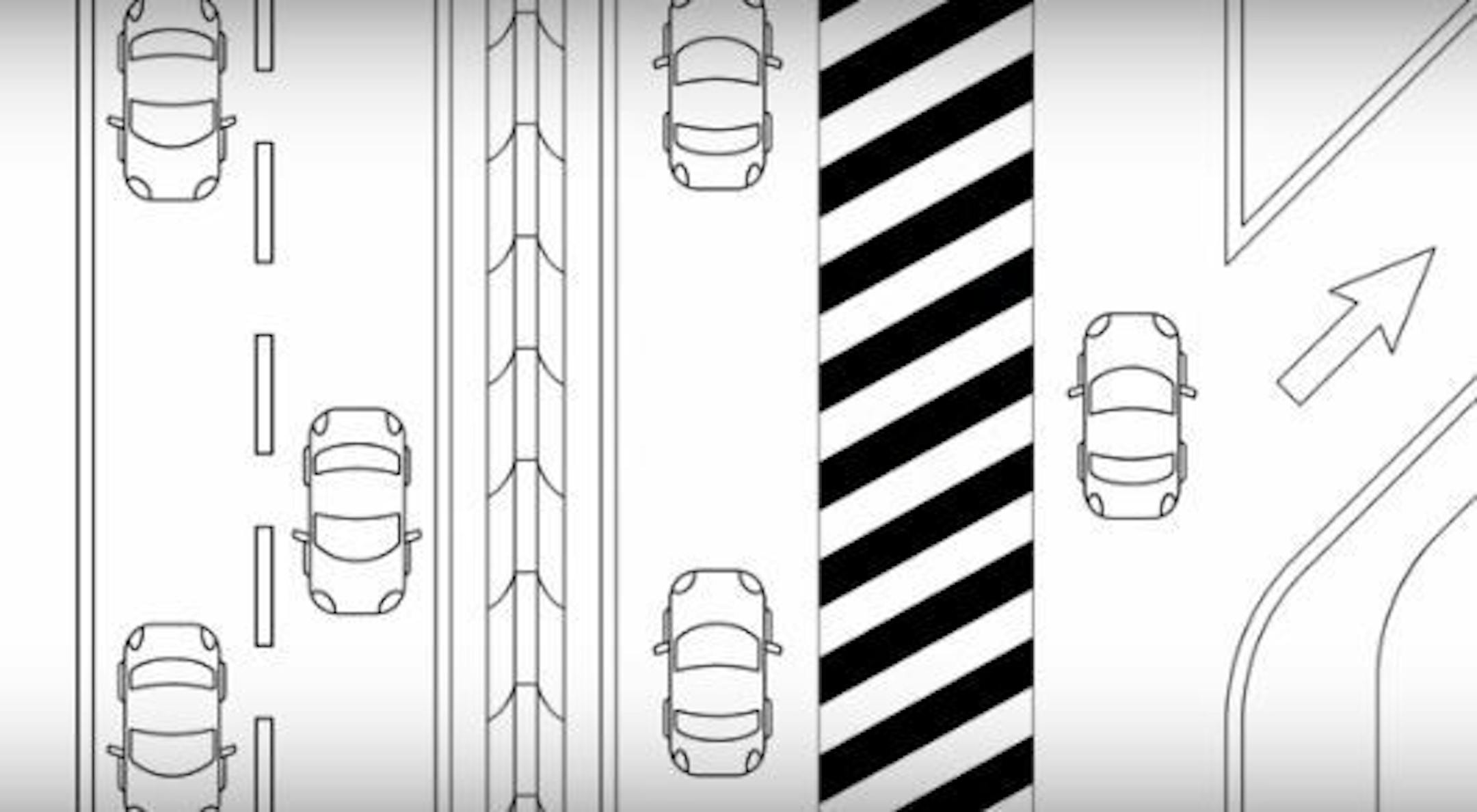 Screengrab from a MnDOT video showing how the roadwork on I-694 will affect traffic.