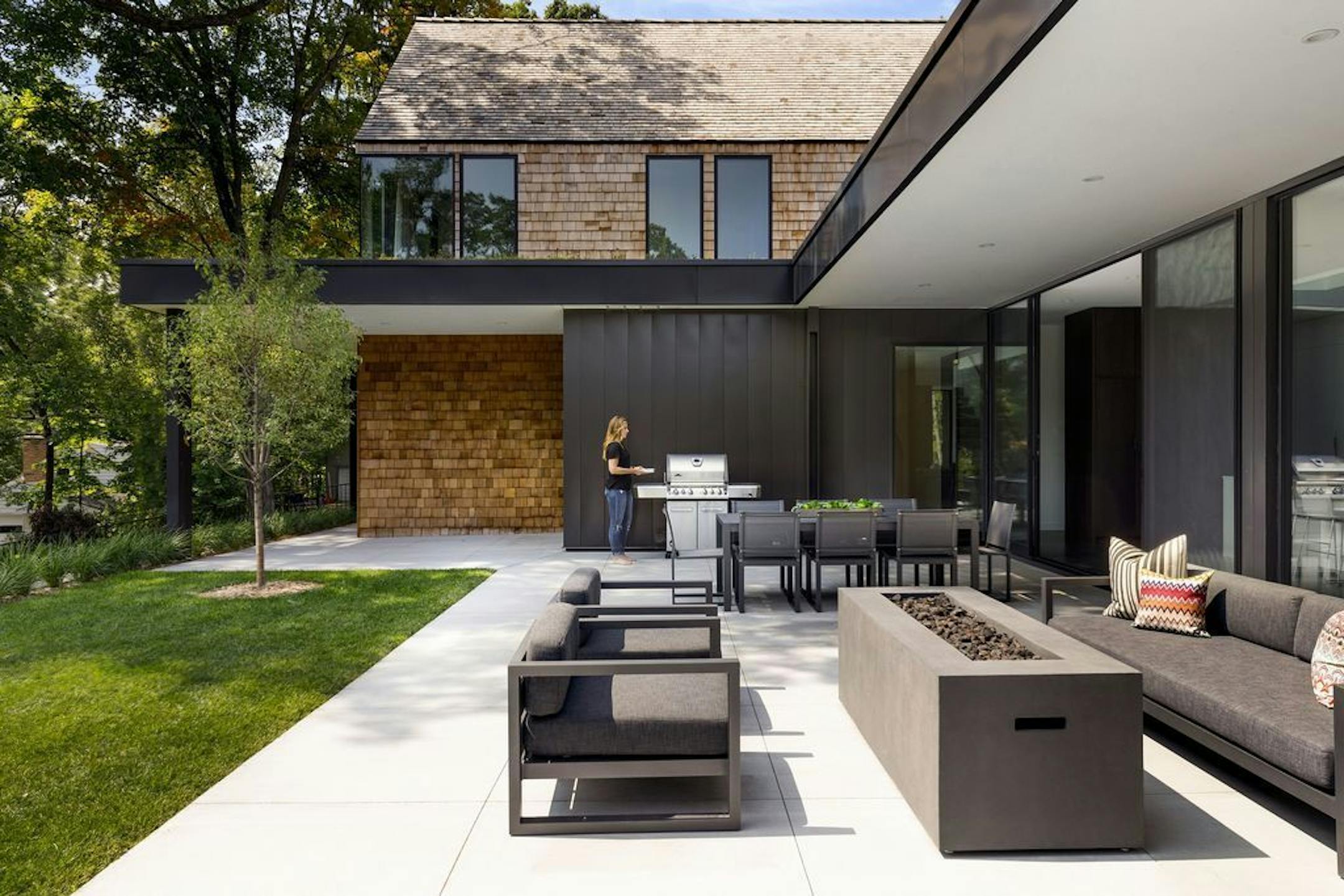 Outdoor living, grilling and dining patio on the south side.