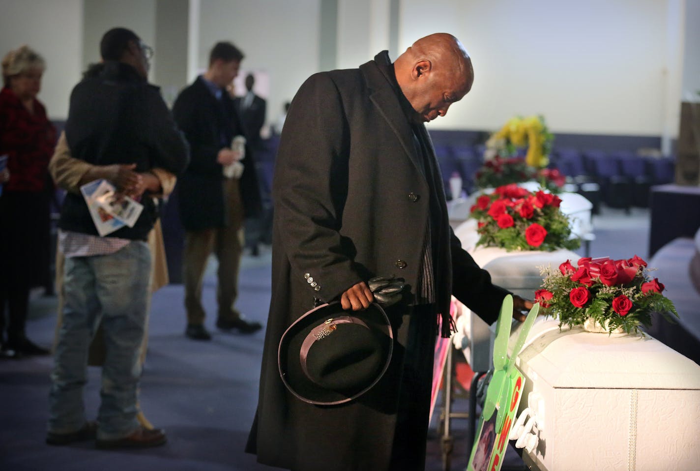 Funerals for the five Lewis siblings killed in the Valentine's Day duplex fire in North Minneapolis. The funeral was held at the Shiloh Temple Church, at 1201 W. Broadway.