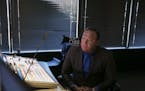 FILE -- Alex Jones, the right-wing conspiracy theorist, in his control room in Austin, Feb. 17, 2017. In a friend of the court brief, six free speech 