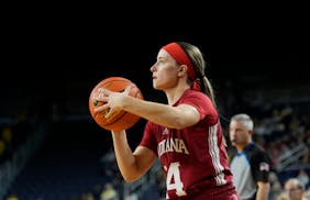 Indiana guard Sara Scalia scored 19 points in a Jan. 23 victory at Michigan. The former Gopher faces her former team at 7 p.m. Wednesday at Williams A