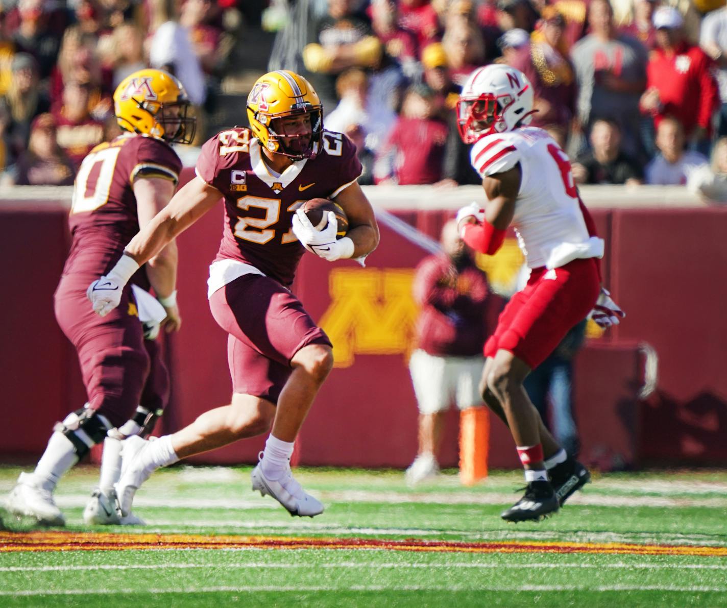 Gophers running back Bryce Williams broke free for a 56-yard touchdown run in the fourth quarter.