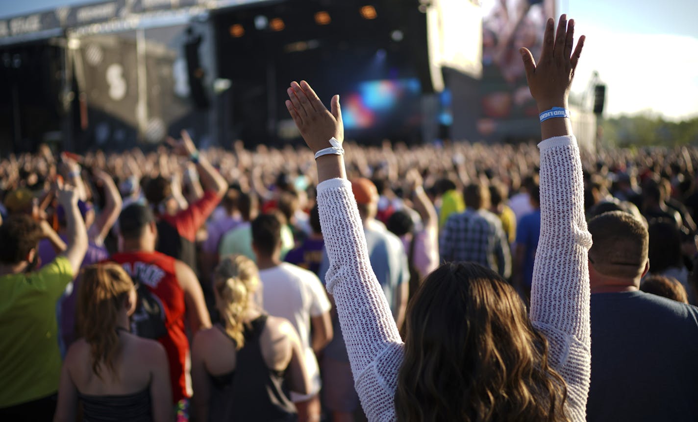 Dancing in the stands to G-Eazy Sunday evening. ] JEFF WHEELER &#x2022; jeff.wheeler@startribune.com The 12th annual Soundset festival was held Sunday, May 26, 2019 at the Minnesota Fairgrounds.