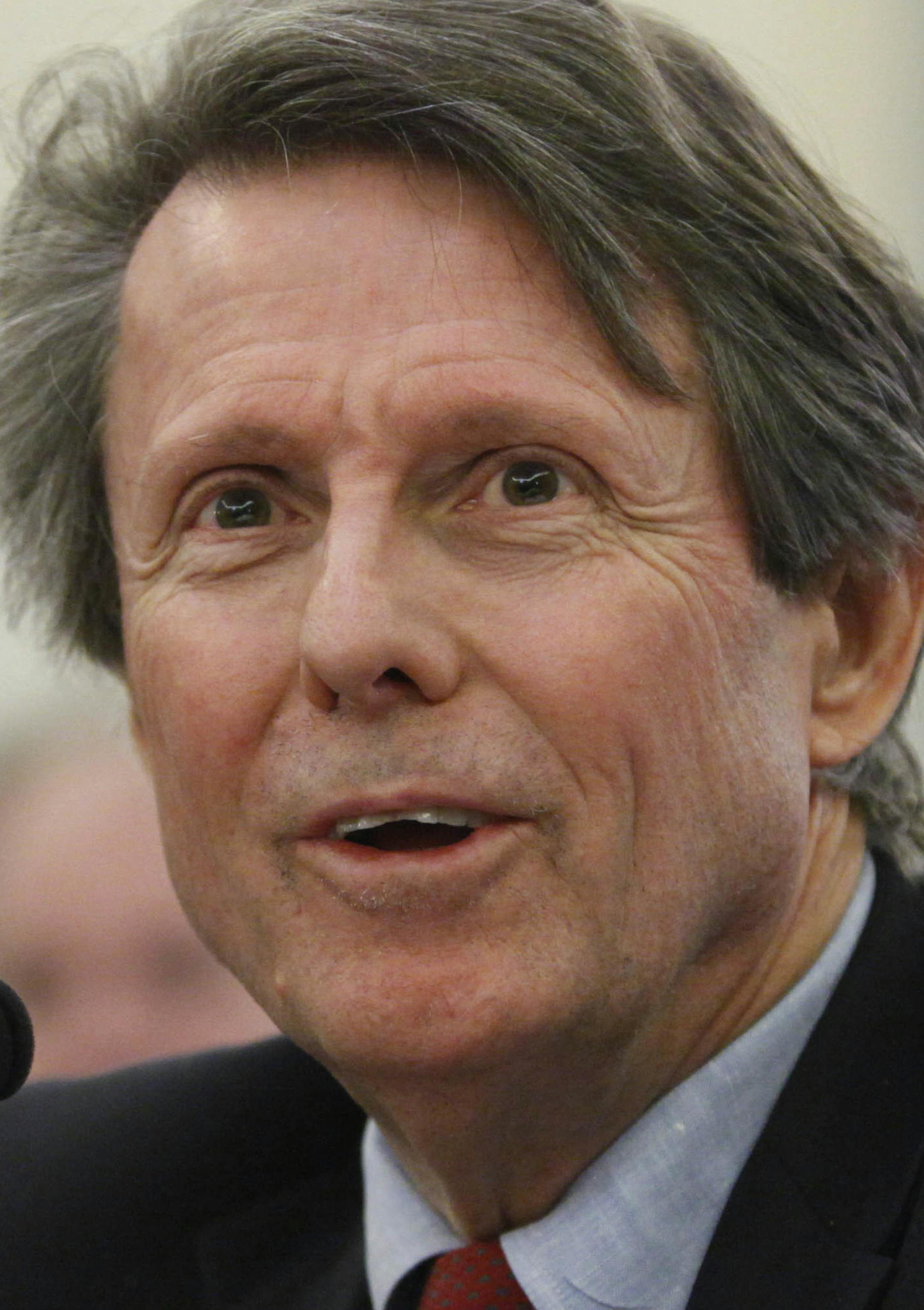 FILE - In this March 2, 2010 file photo, Center for Auto Safety Executive Director Clarence Ditlow, testifies on Capitol Hill in Washington. Ditlow, whose work forced the auto industry to make improvements including installing air bags, has died. The center announced Ditlow’s death at the George Washington University Hospital in a post on its website. He was 72. (AP Photo/Manuel Balce Ceneta, File)