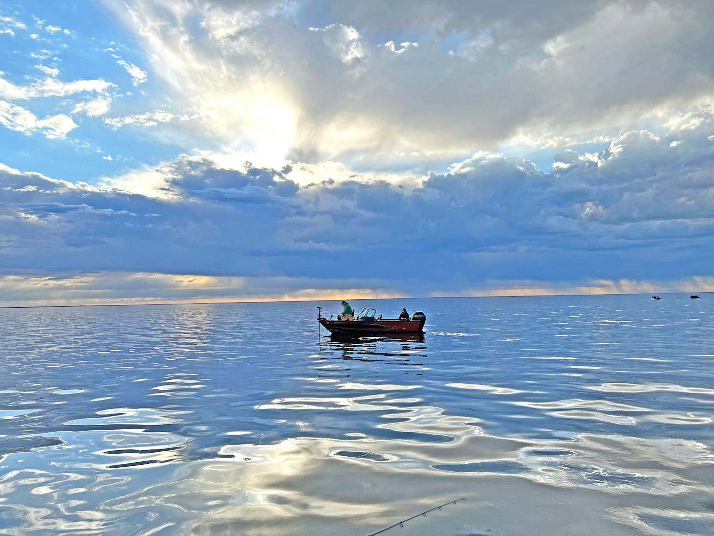 A crazy sky greeted early morning anglers on Lake Winnibigoshish Saturday May 14 2022. Minnesota Fishing Opener. .(Dennis Anderson, Star Tribune)