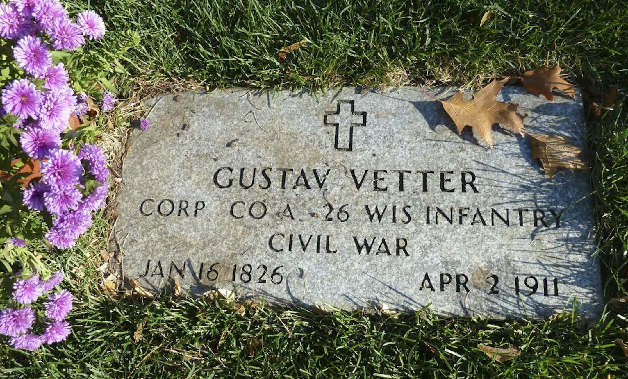 Gustav Vetter's grave again has a marker after more than 45 years of anonymity.