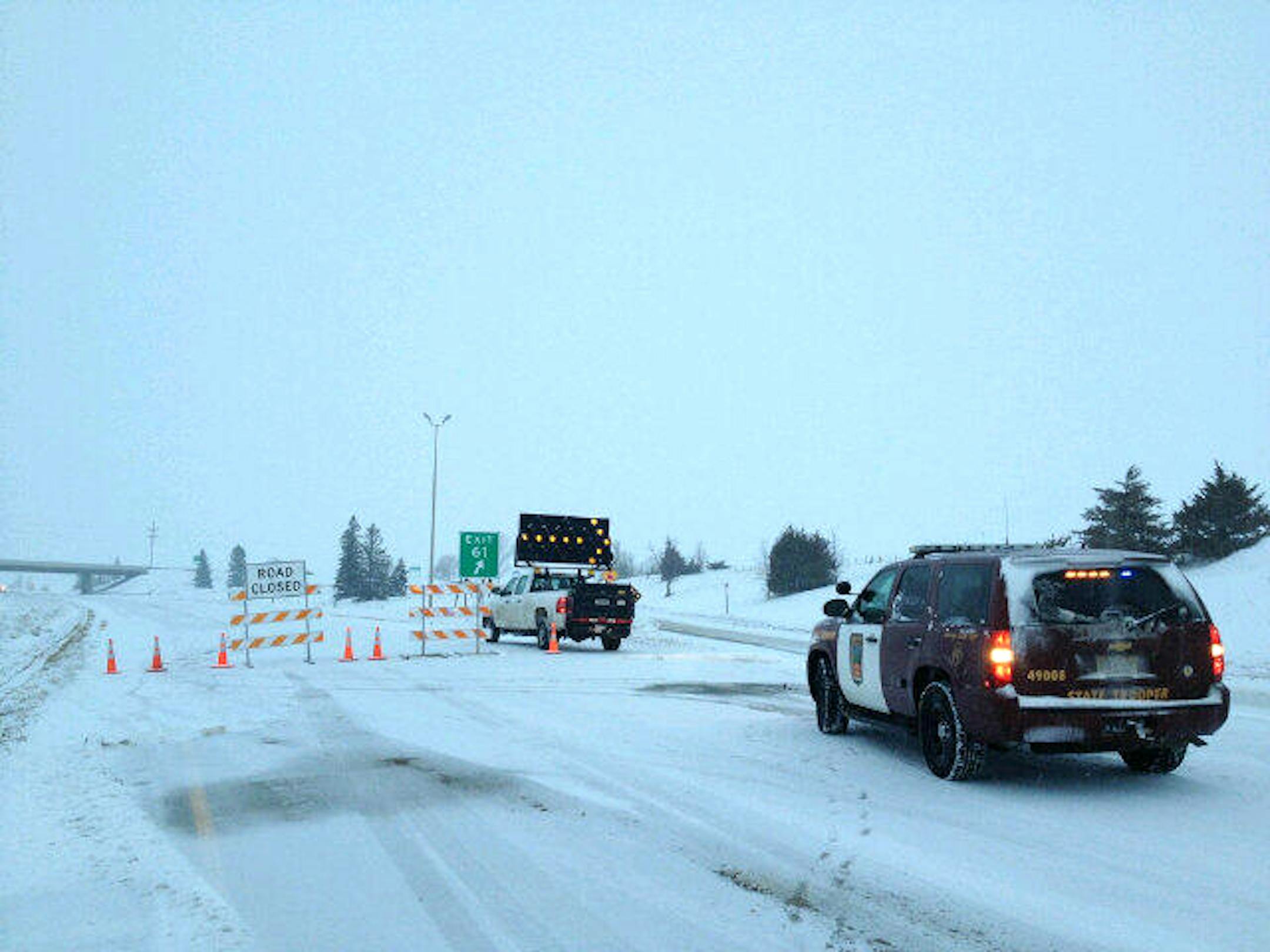 Minnesota State Patrol closed I-94 from Alexandria to Fergus Falls for about two hours Friday due to poor road conditions and numerous crashes.