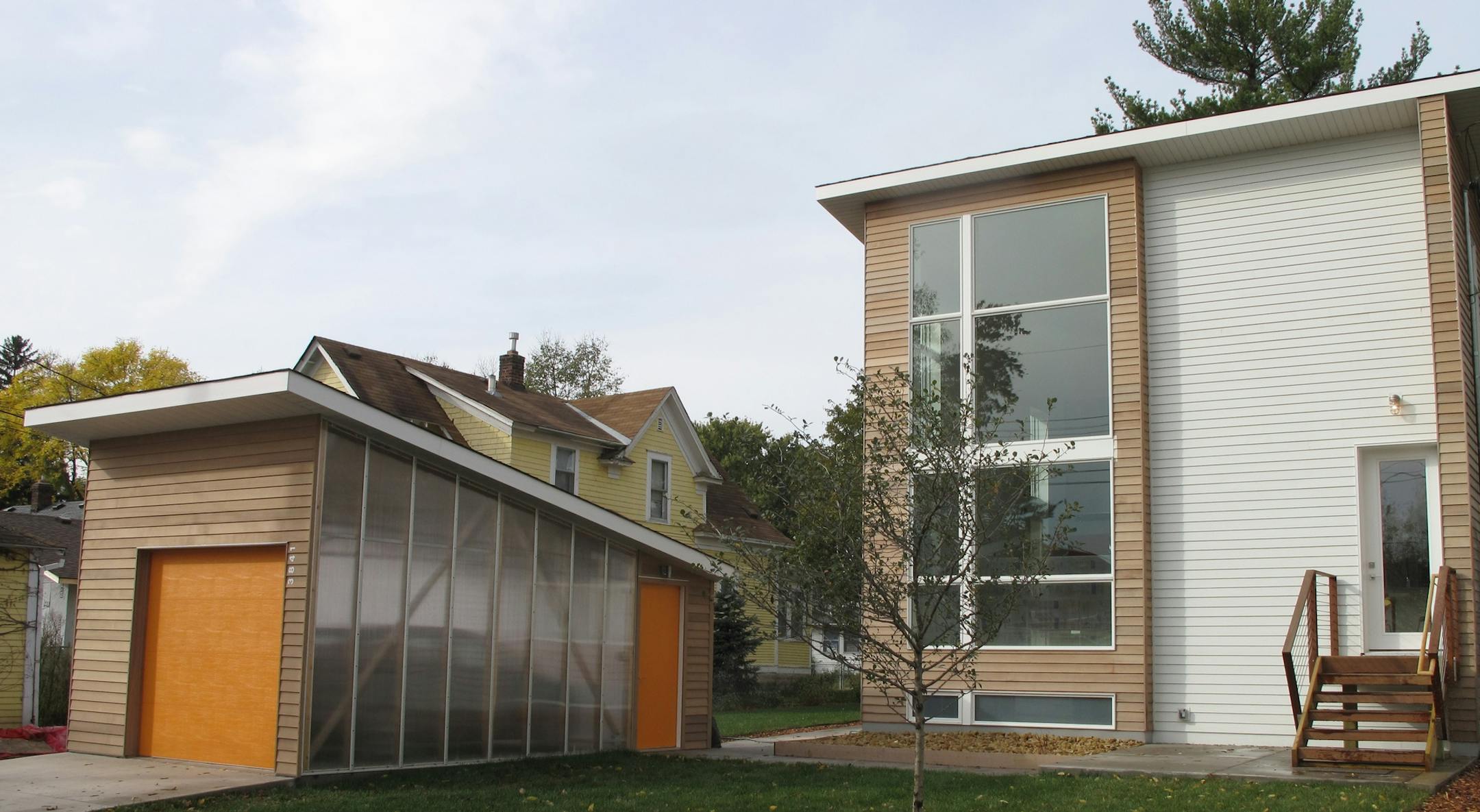 provided photo Exterior and garage of architect Gordon Olschlager's home in Minneapolis.