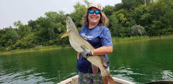Patty Johnson of the Twin Cities has learned to enjoy the wonders of muskie fishing since joining Women Anglers of Minnesota. A boat owner, Johnson is