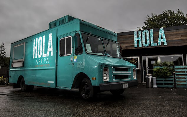 Hola Arepa food truck and restaurant in Minneapolis October 1, 2014. (Courtney Perry/Special to the Star Tribune)