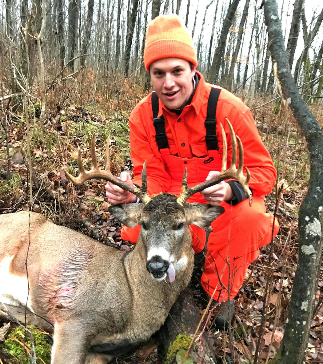 Dillon Donovan of St. Paul was perched in a stand with his father-in-law, Kevin Berg, when this dandy 11-pointer ambled by.