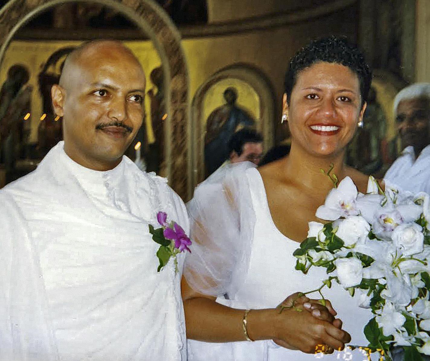 Ficre Ghebreyesus and Elizabeth Alexander on their wedding day in 1997.