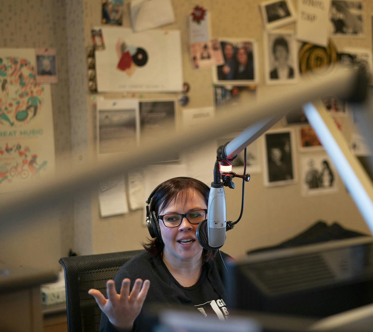 The Current's morning show host Jill Riley in the studio.] Jerry Holt &#x2022;Jerry.Holt@startribune.com The Current's morning show host Jill Riley during her morning radio show at MPR Thursday February 13, 2020 in St. Paul, MN.