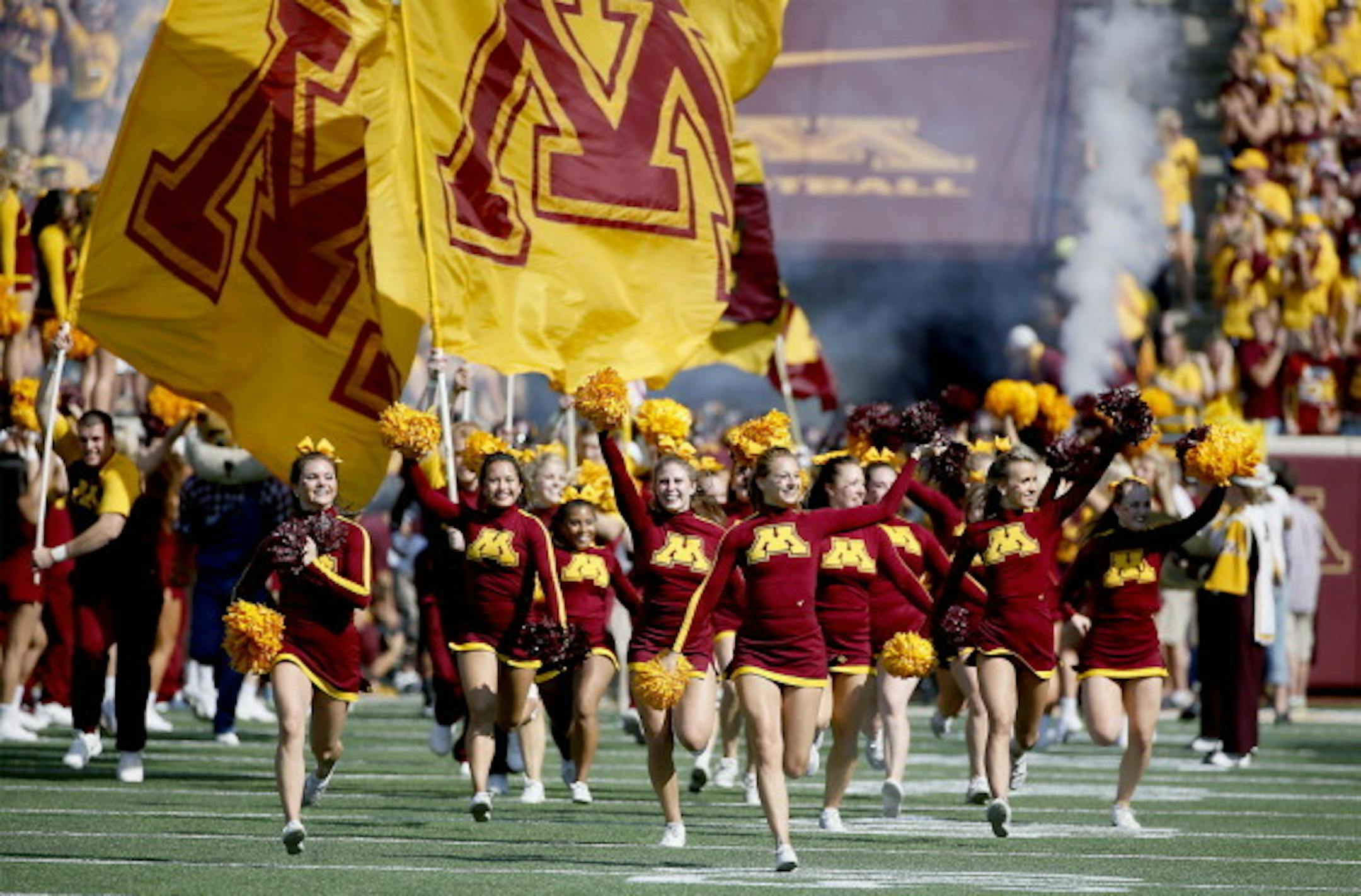 The Minnesota Gophers led the football team onto the field before they  took on San Jose State at TCF Stadium, Saturday, September 20, 2014 in Minneapolis, MN.   ] (ELIZABETH FLORES/STAR TRIBUNE) ELIZABETH FLORES ' eflores@startribune.com