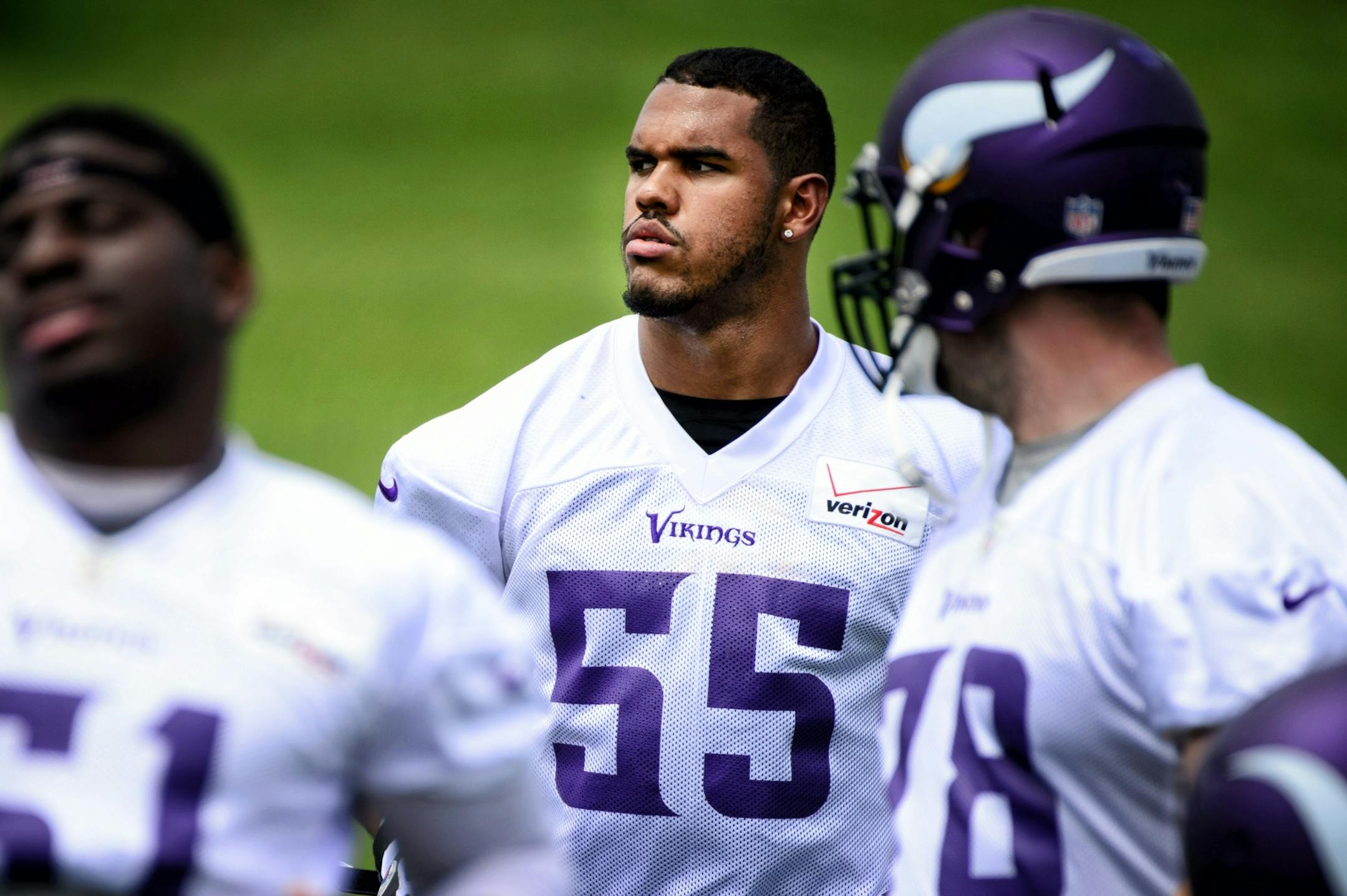 #55 Linebacker Anthony Barr. Vikings mini-camp in Winter Park.