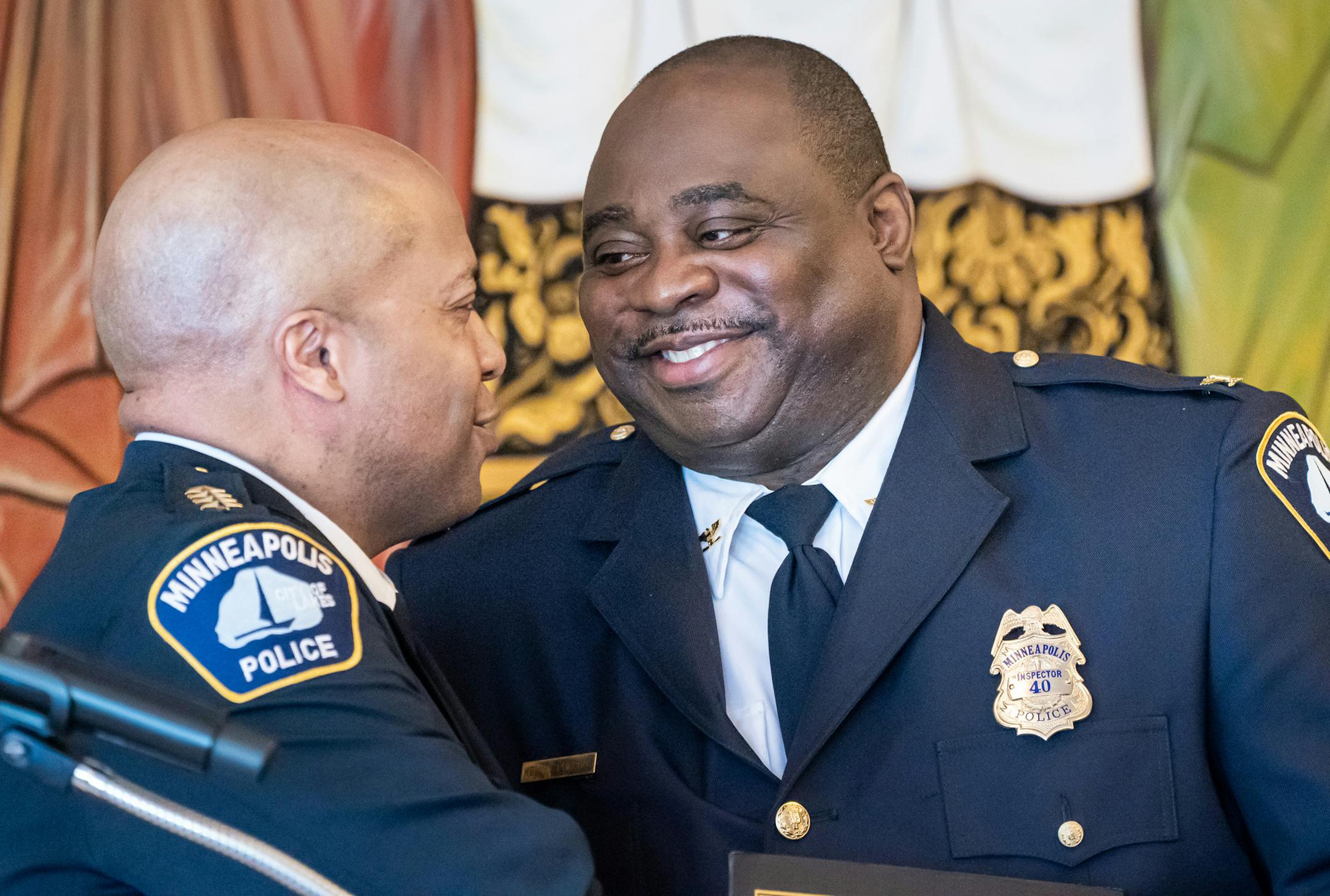 Inspector Kelvin Pulphus received his promotion certificate from Chief Medaria Arradondo in this file June 2019 photo.