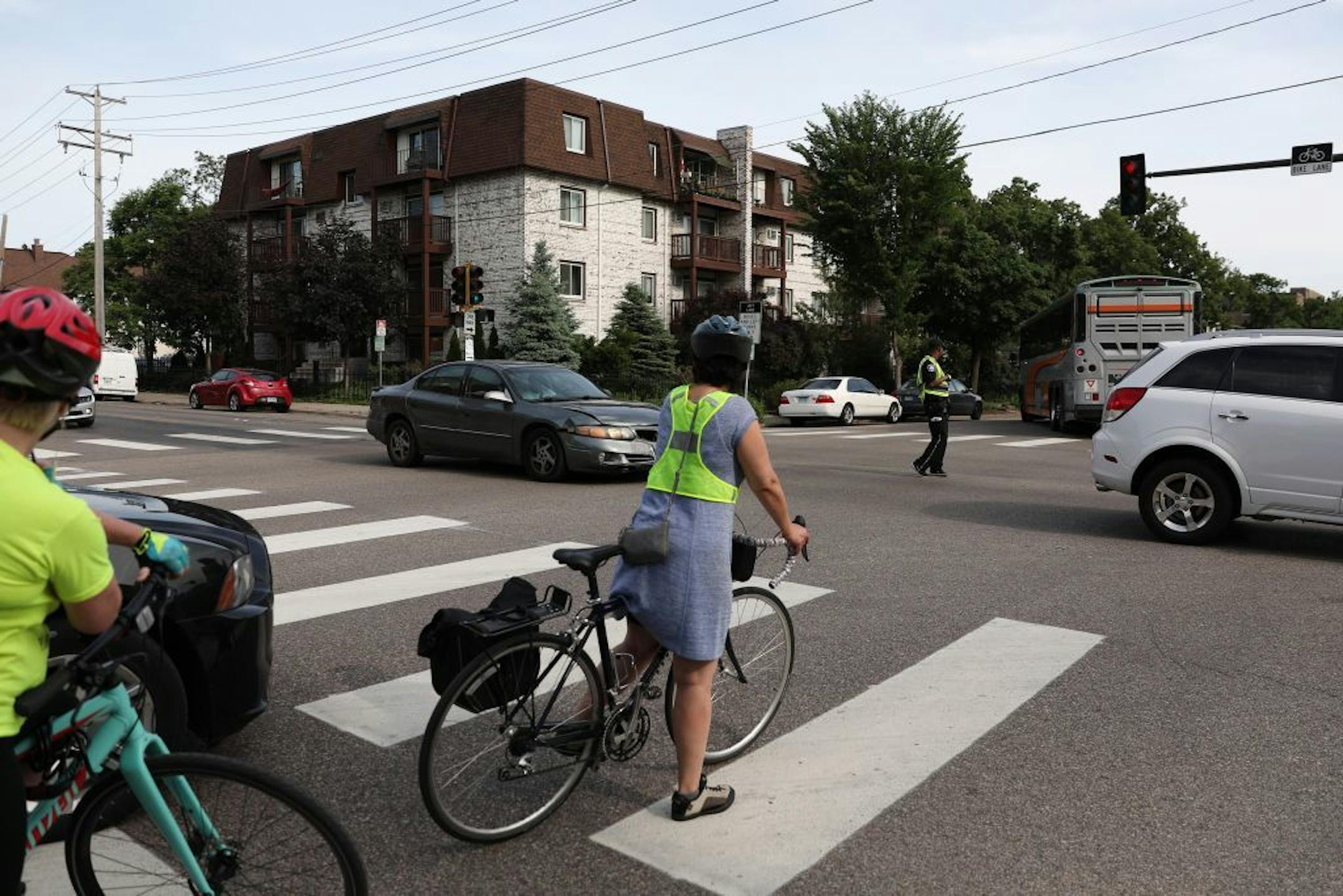 Commuters navigated Portland Avenue southbound during the evening rush hour Friday.