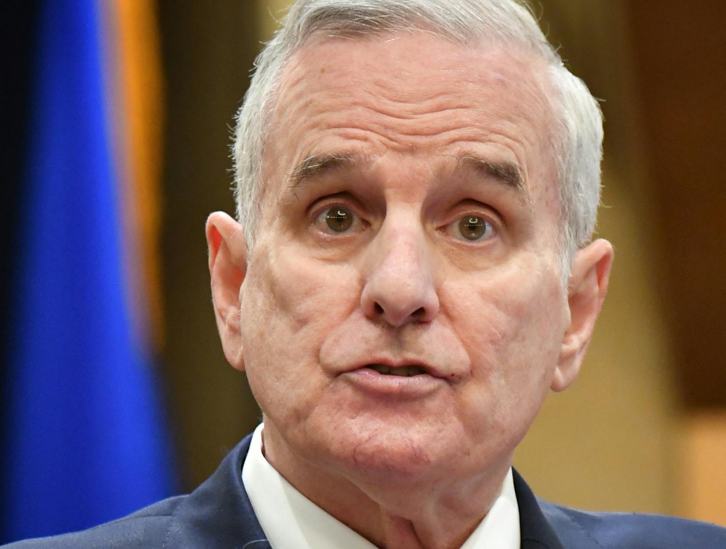 After laying out his budget proposal, Governor Mark Dayton announced here that he had prostate cancer a day after fainting while delivering his State of the State address.