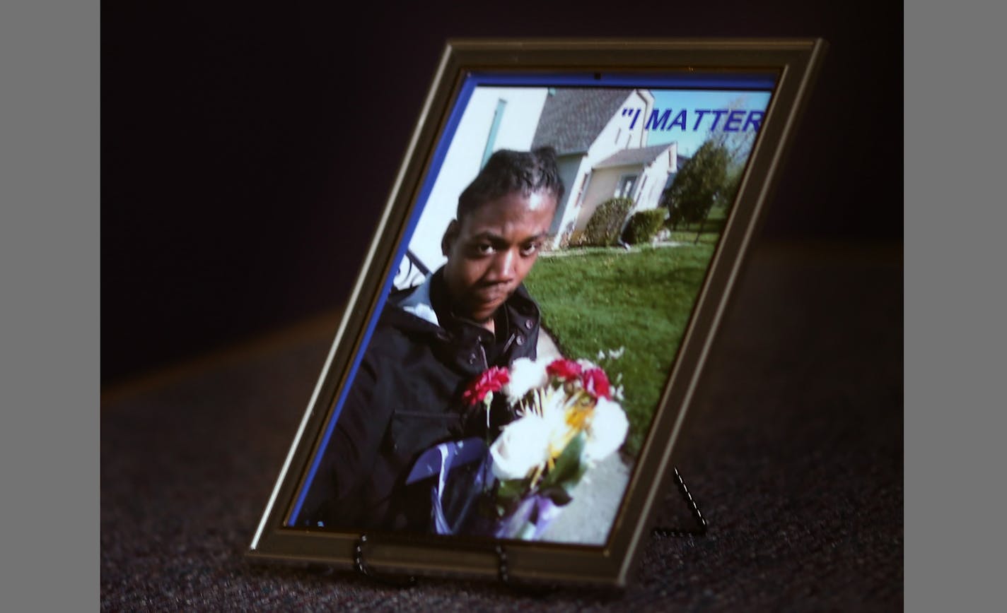 This photograph of Jamar Clark was displayed at his visitation and funeral services in November at Shiloh Temple International Ministries in north Minneapolis.