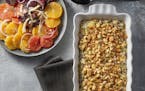 Recipes: Chicken and Wild Rice Hot Dish; Orange Salad With Black Olives, Fennel and Red Onion; and Coffee Blondies