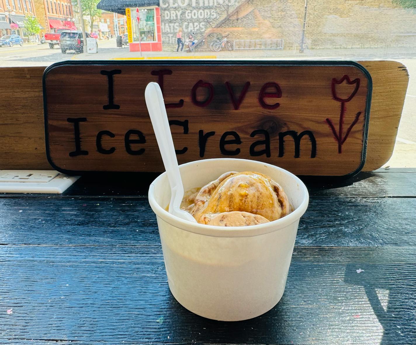 The affogato, or coffee poured over ice cream, at CannonBelles Coffee and Ice Cream Shop in downtown Cannon Falls.