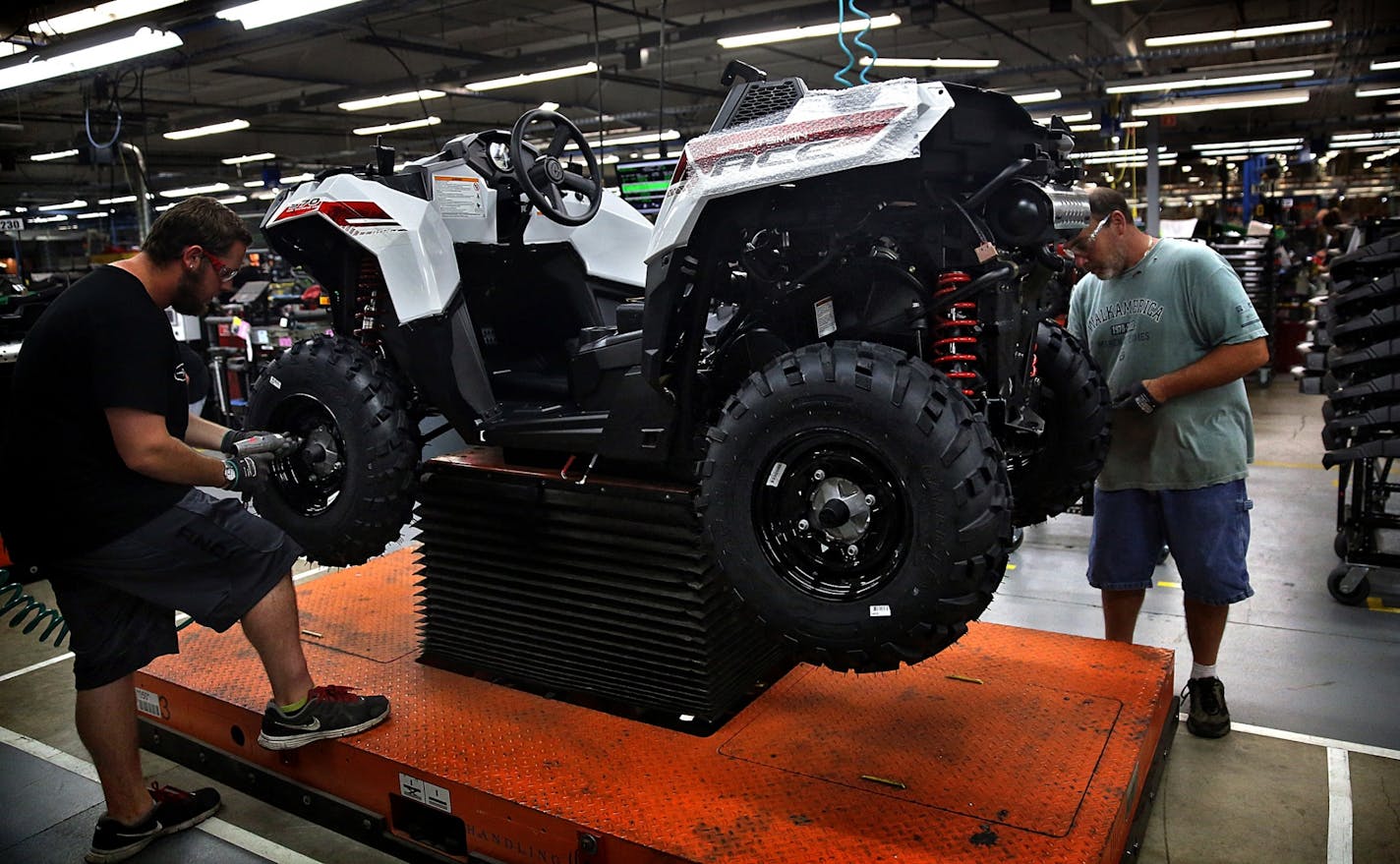 A new vehicle with added safety features called the Sportsman Ace is being built at a Polaris plant in Milford, Iowa