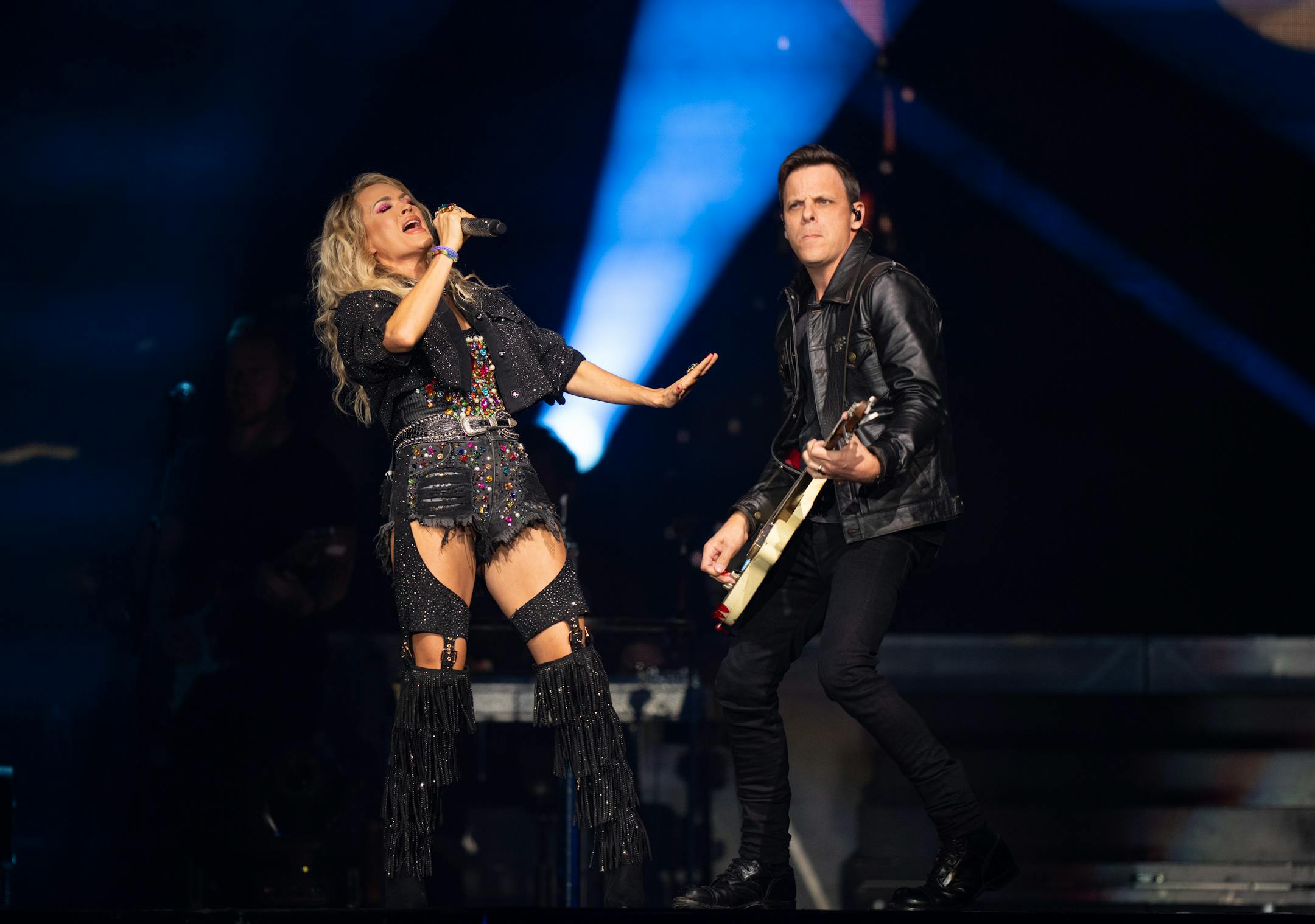 Carrie Underwood performing Tuesday, Oct. 25, 2022 at Target Center in Minneapolis while on her Denim & Rhinestones tour.     ]   JEFF WHEELER • Jeff.Wheeler@startribune.com