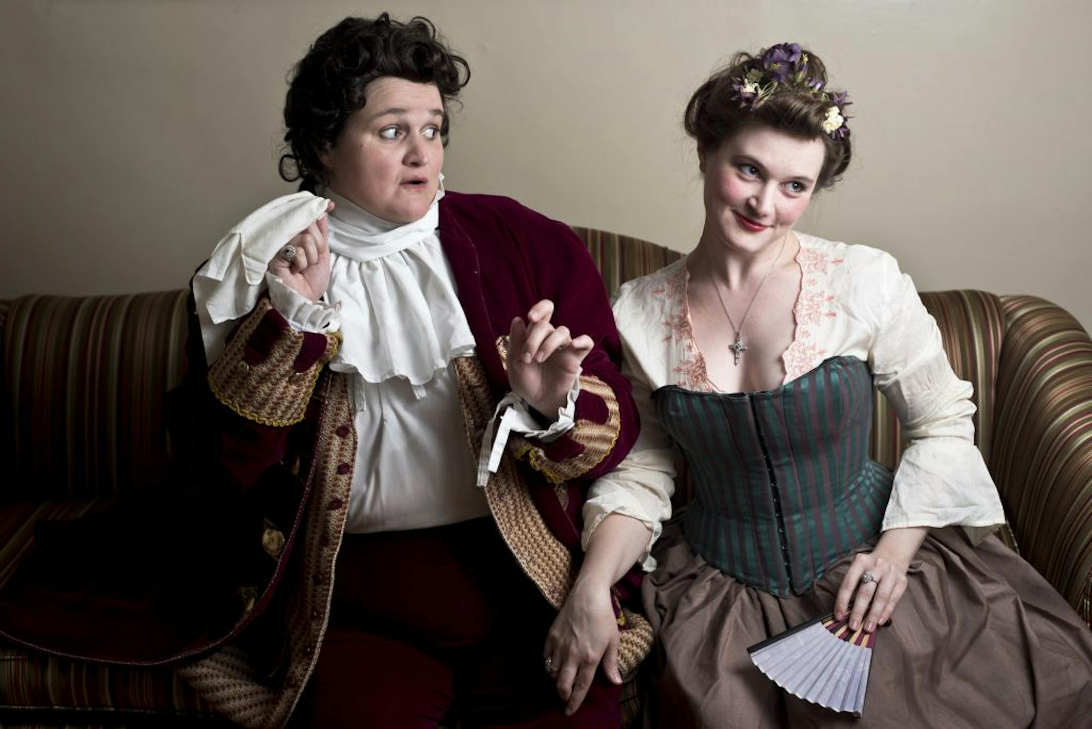 Noë Tallen, left, and Amber Bjork star in "Lovers and Executioners" by Theatre Pro Rata.