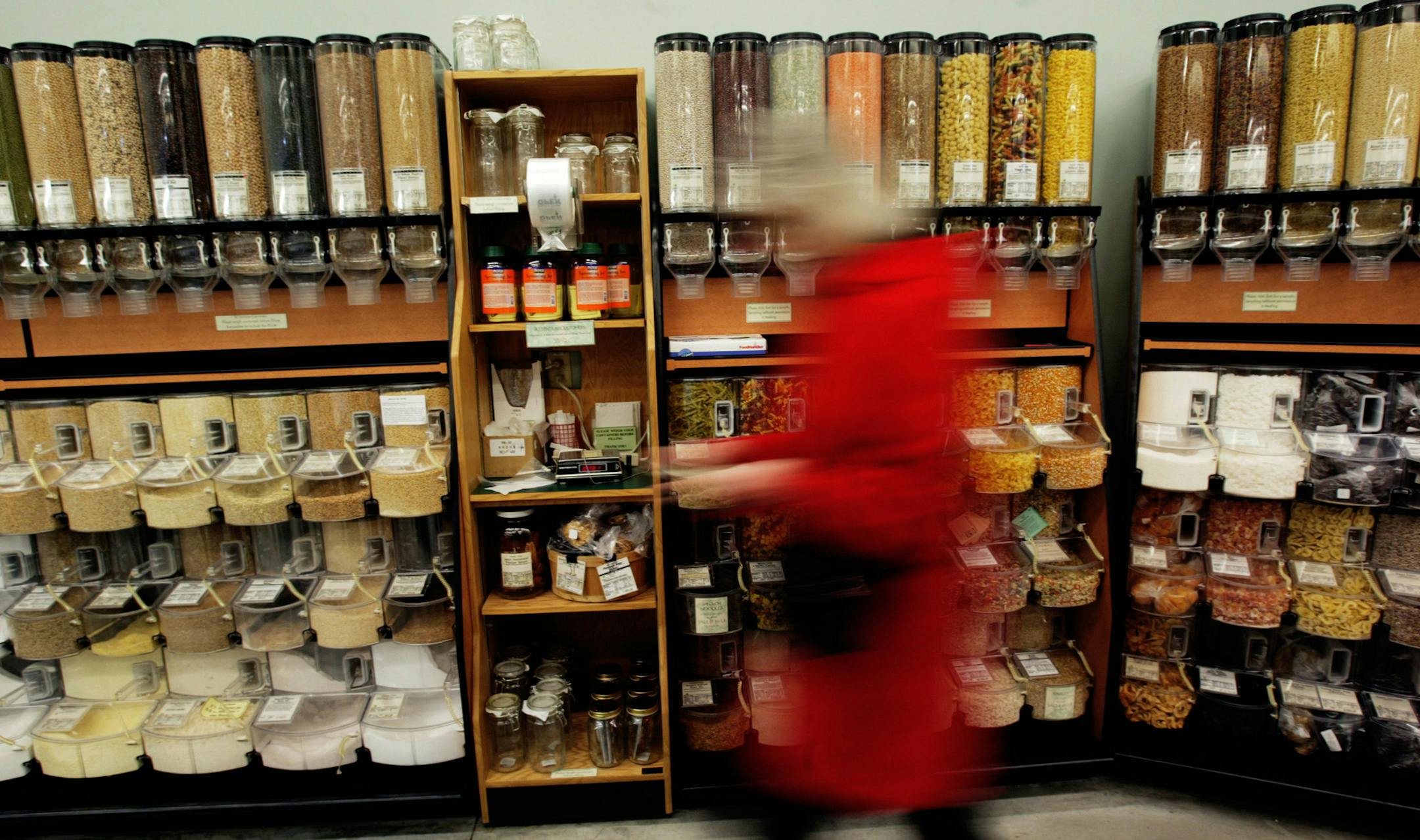Northfield is planning to open a natural food co-op this spring. A woman walks past a large selection of natural and organic food at Valley Foods Co-op in Burnsville. Stribsouth ORG XMIT: MIN2013071815142861