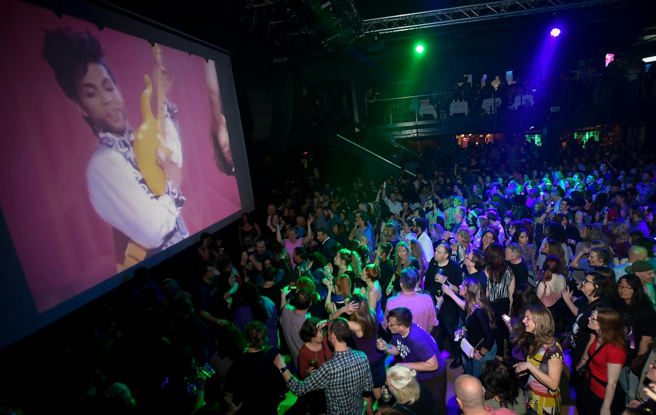 Revelers danced at Friday night's all-night Prince-themed dance party at First Avenue.
