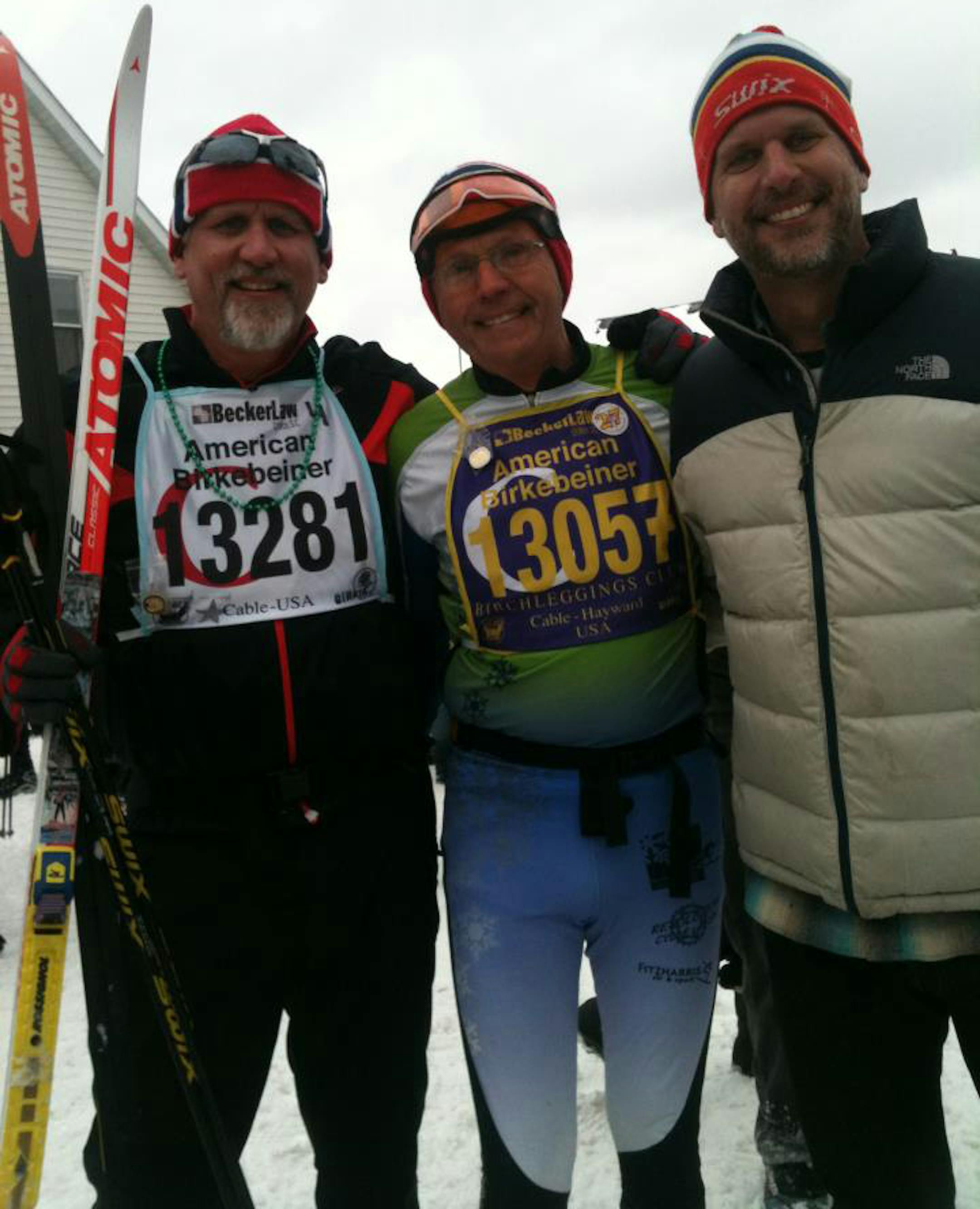 Birkie skiers Jon, Talleiv and Eric Vollen