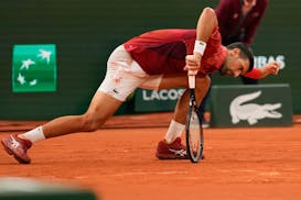 Novak Djokovic during his fourth round match of the French Open against Argentina's Francisco Cerundolo at the Roland Garros on Monday. Djokovic withd