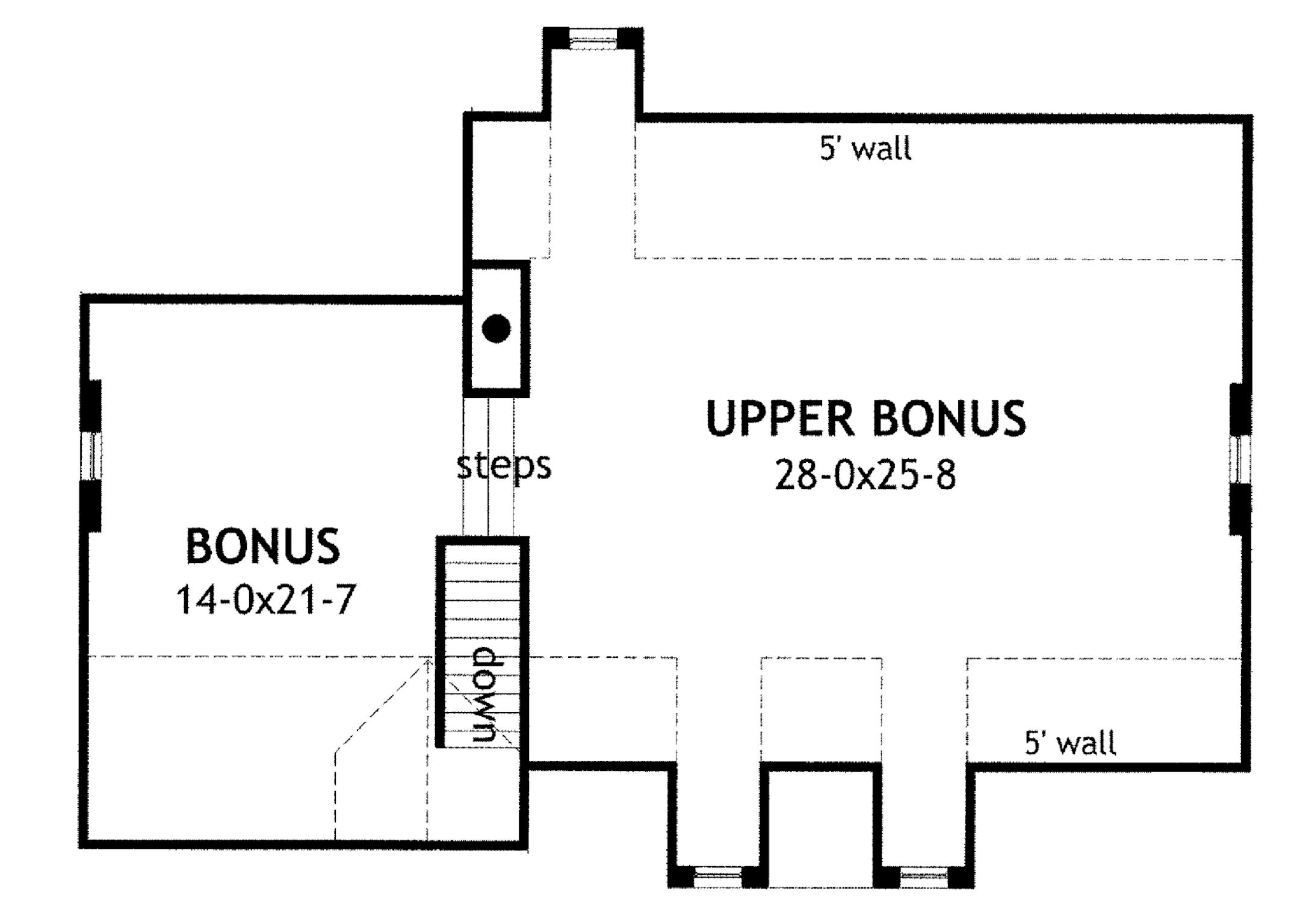 The upper level provides room for expansion.