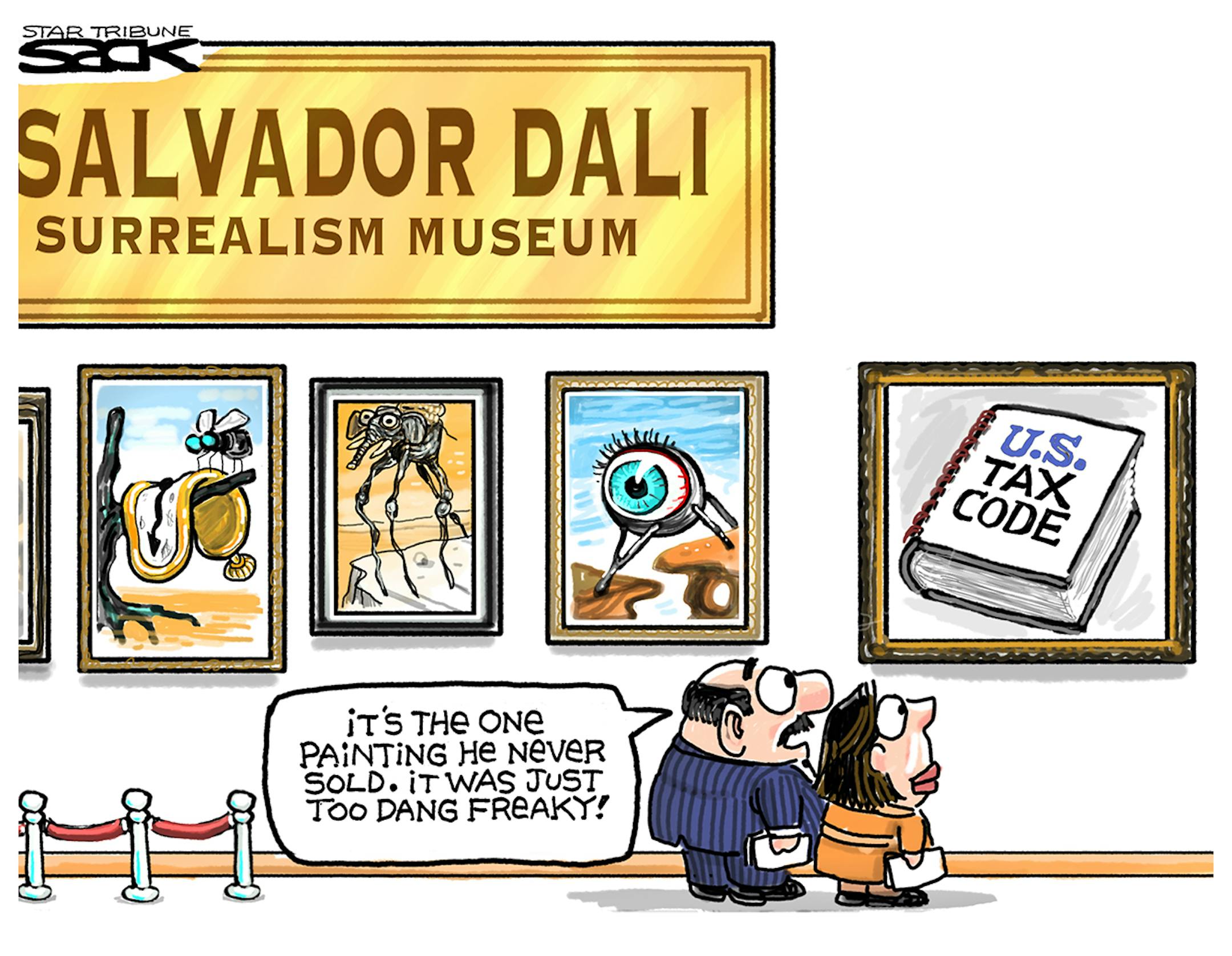 Steve Sack cartoon for April 15, 2013.