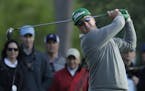 Charley Hoffman hits a drive on the 18th hole during the first round for the Masters golf tournament Thursday, April 6, 2017, in Augusta, Ga. (AP Phot