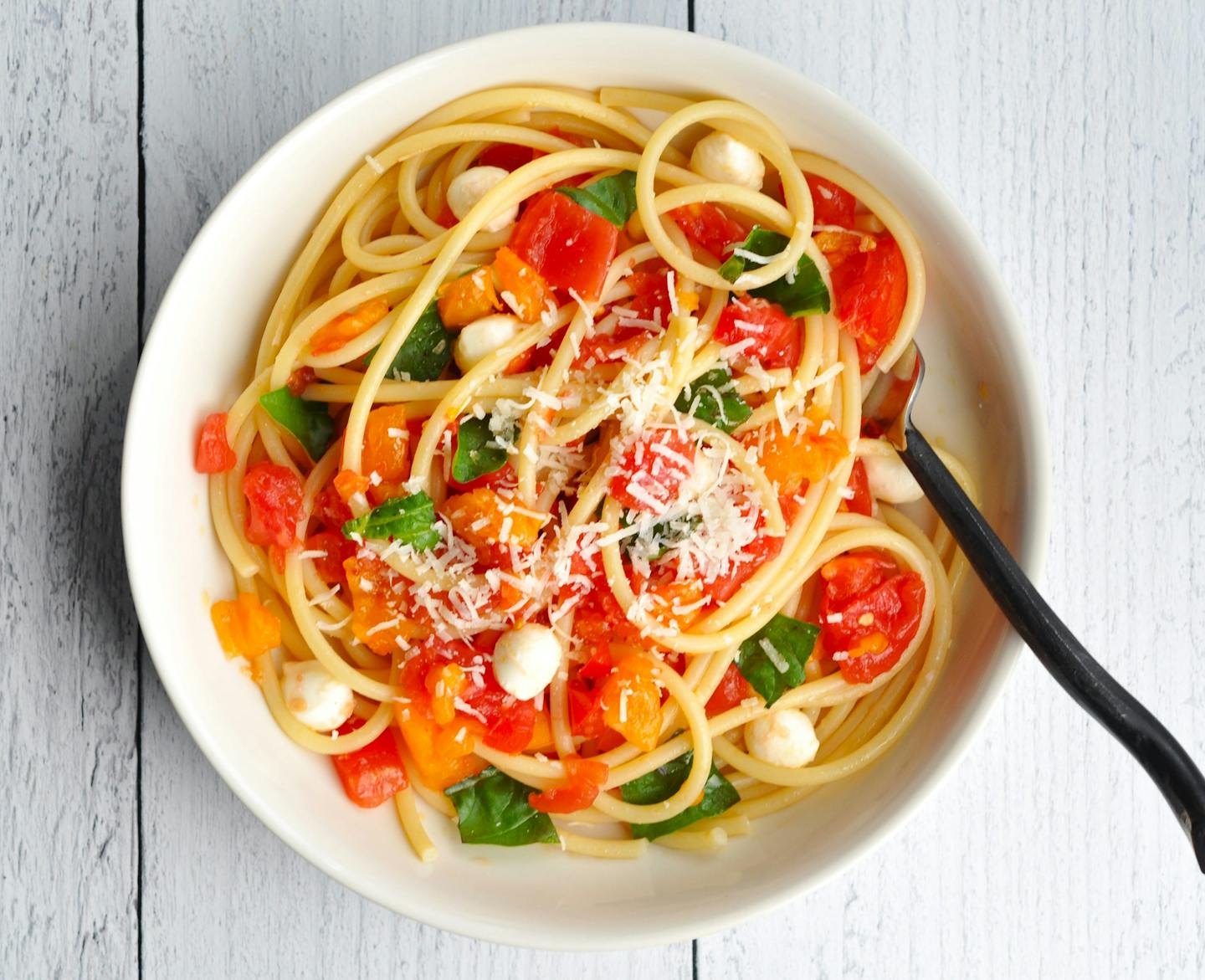 Fresh tomatoes basil and pasta are a summer match made in heaven