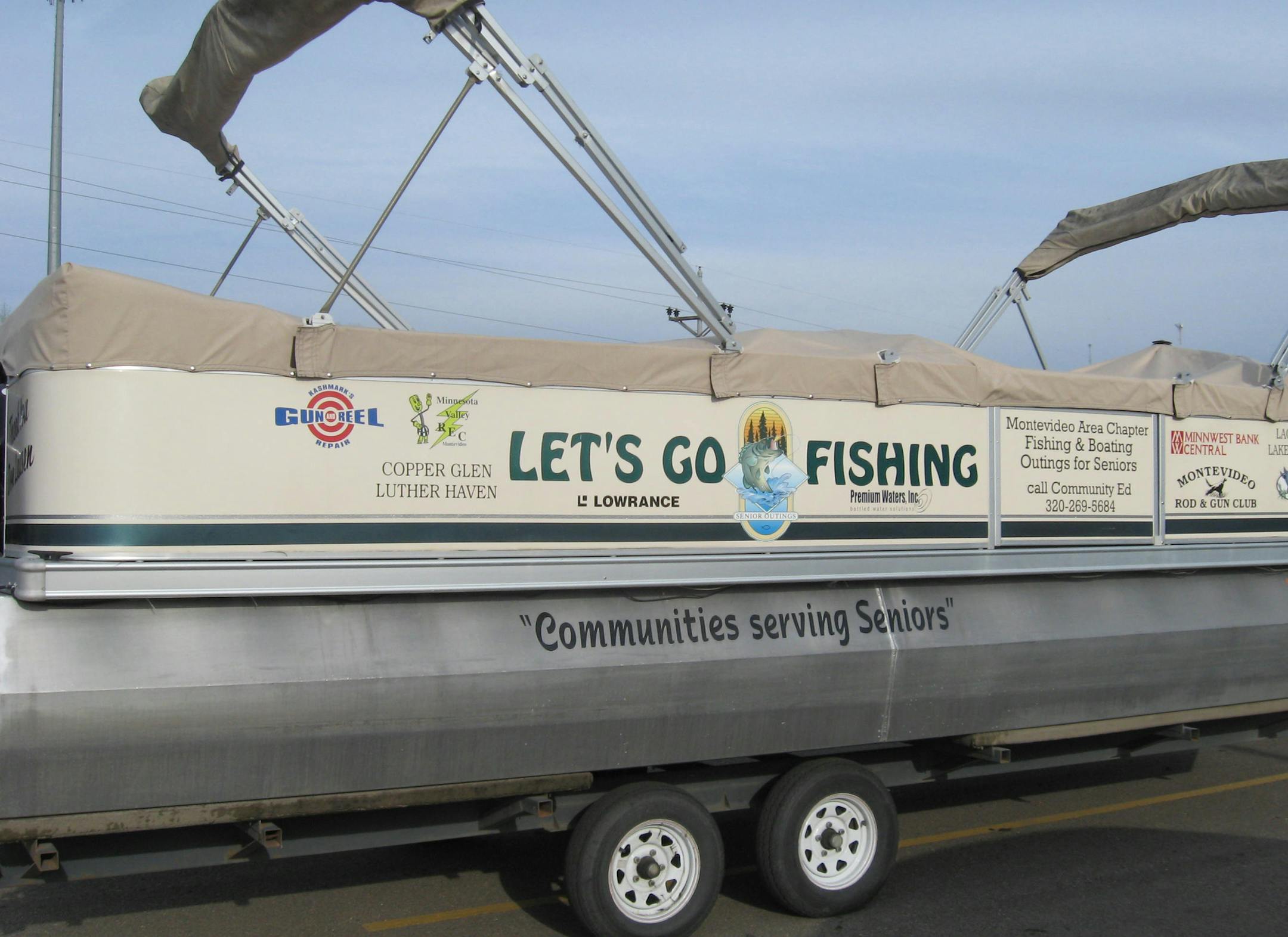 The Montevideo "Let's Go Fishing'' boat, used primarly to take senior citizens fishing, was stolen earlier this month from a Montevideo parking lot.