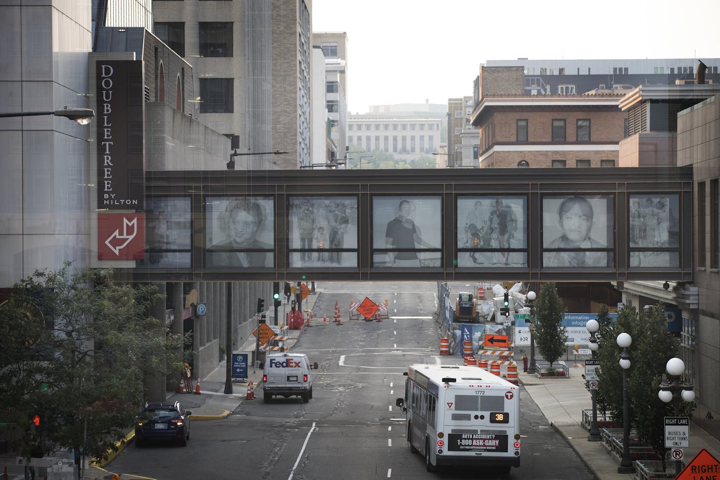 The art project "Speaking of Home" installed inside the St. Paul skyway. ] LEILA NAVIDI &#xef; leila.navidi@startribune.com BACKGROUND INFORMATION: "Speaking of Home" a public art project installed in the St. Paul skyways by artist Nancy Ann Coyne seen on Thursday, August 31, 2017.