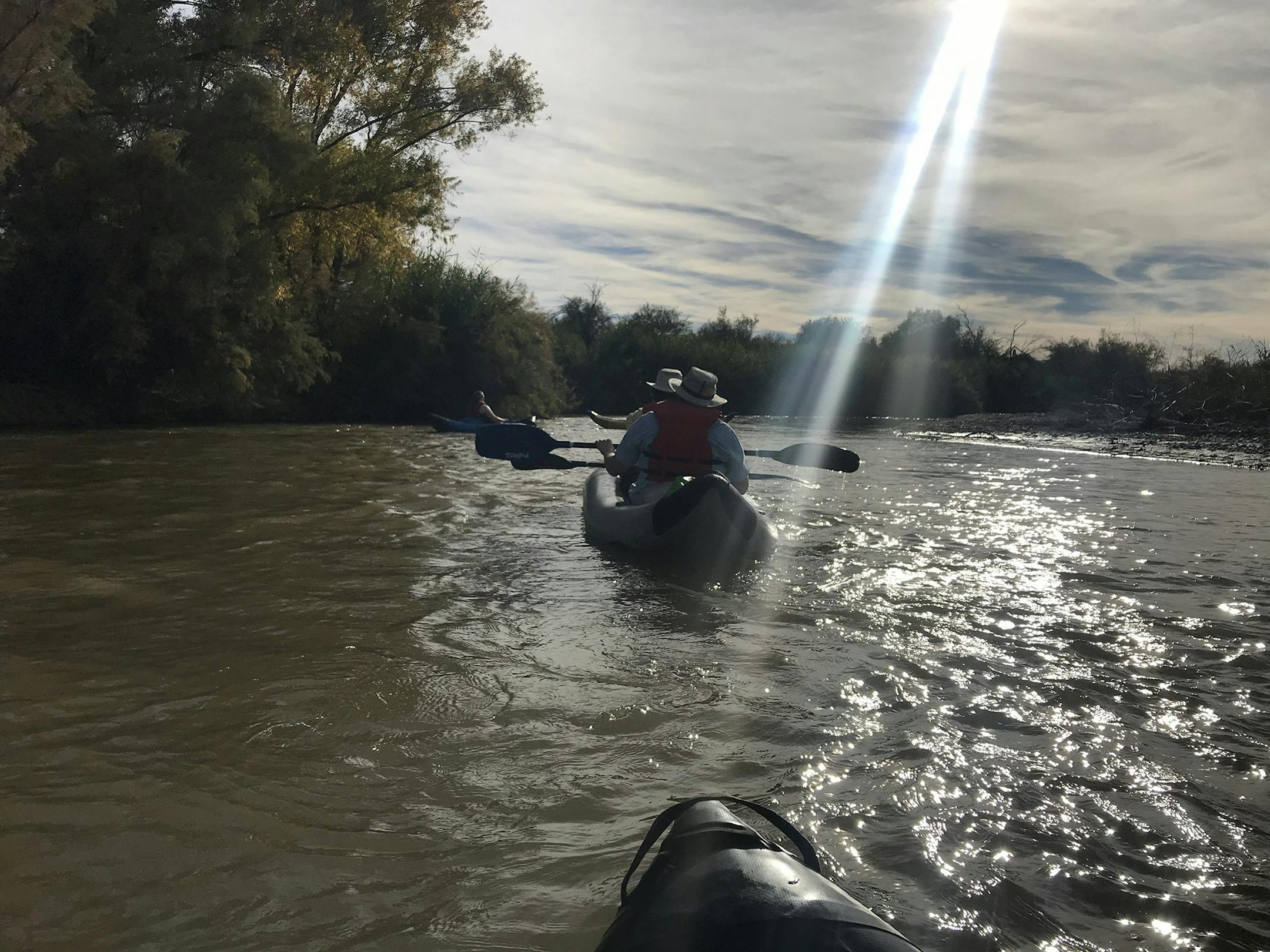Kayakers make their way down the Lower Salt River on a tour with REI Co-Op. (Amy Bertrand/St. Louis Post-Dispatch/TNS)