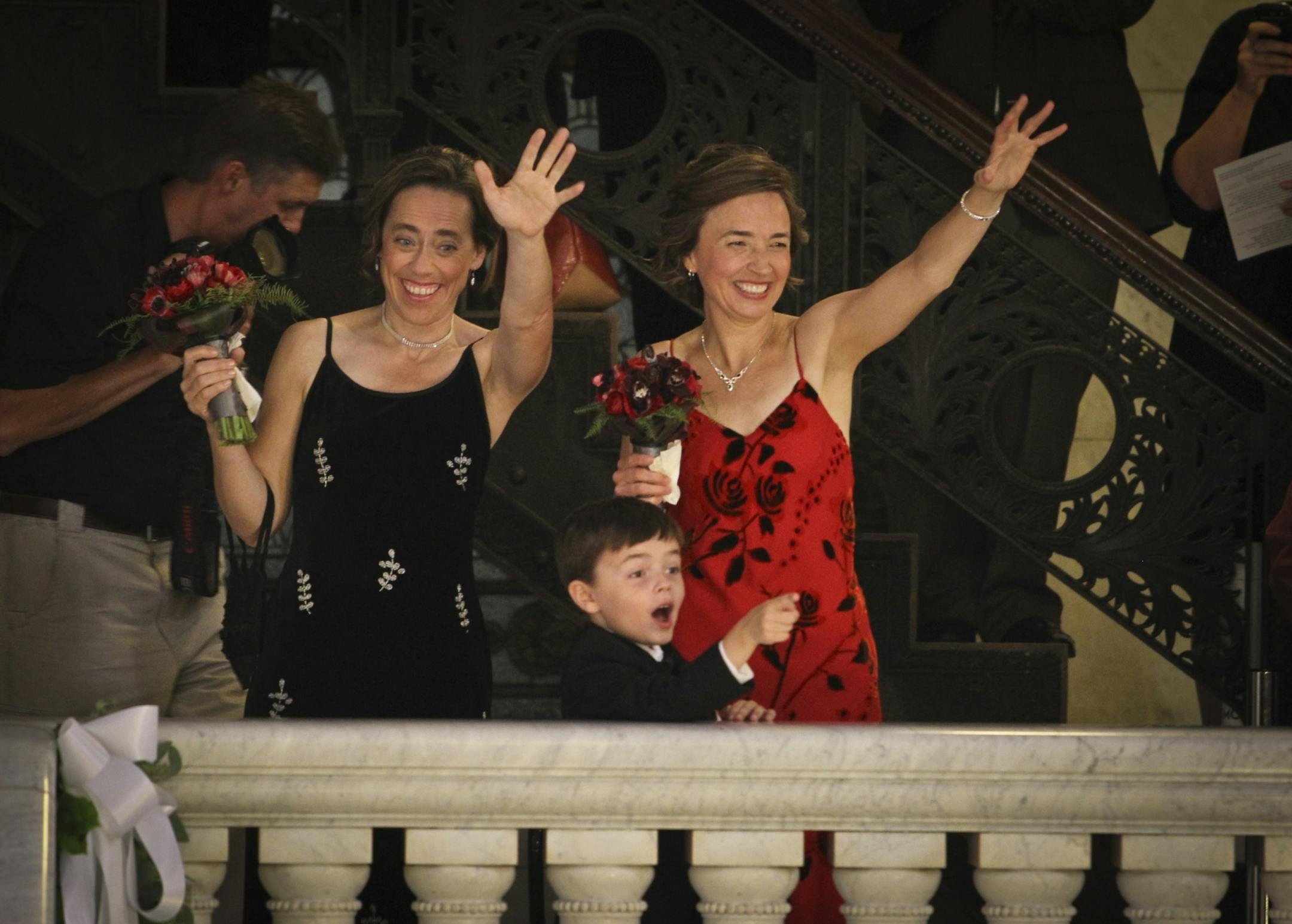 Gay marriage ceremonies began at midnight at City Hall on August 1, 2013, in Minneapolis, Minn.